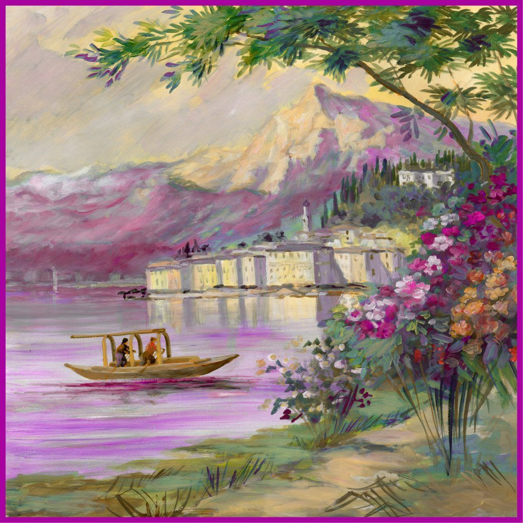 Silk Scarf – Bellagio One – Fuchsia, 90x90 cm