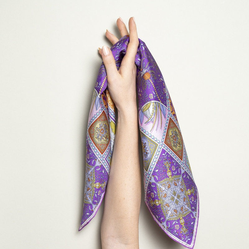 Bandana 100% Silk - Uffizi - Fuchsia