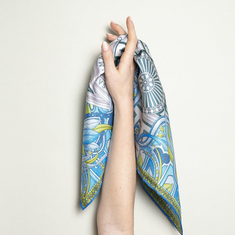 Bandana 100% Silk - Santa Maria Novella - Blue