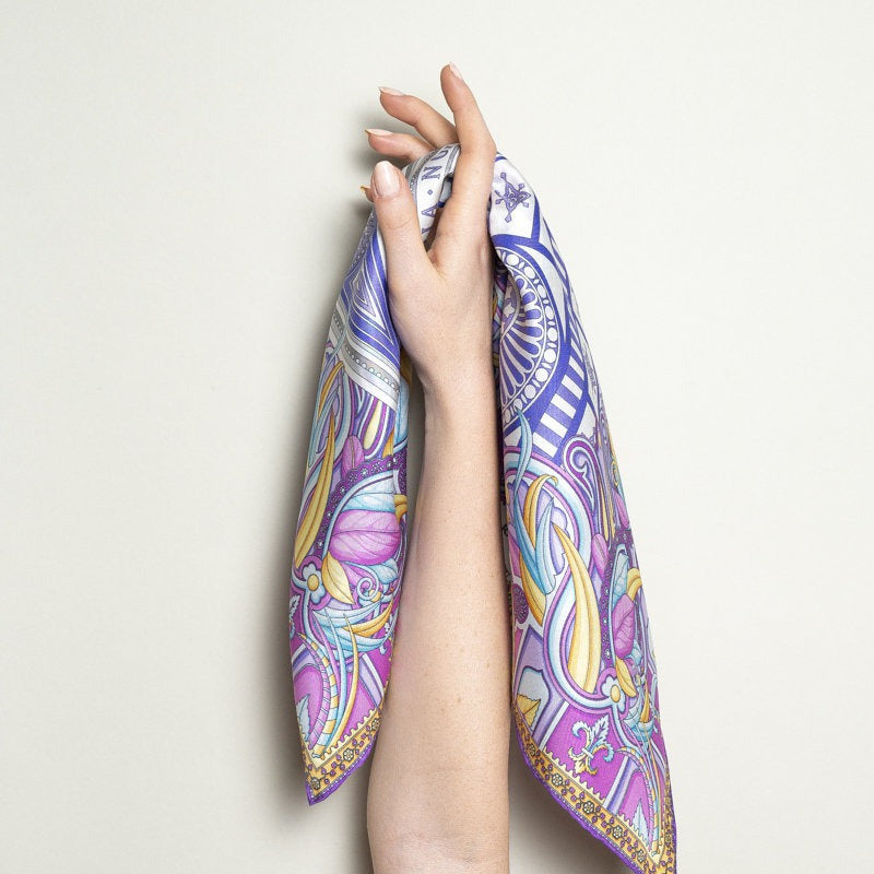 Bandana 100% Silk - Santa Maria Novella - Purple