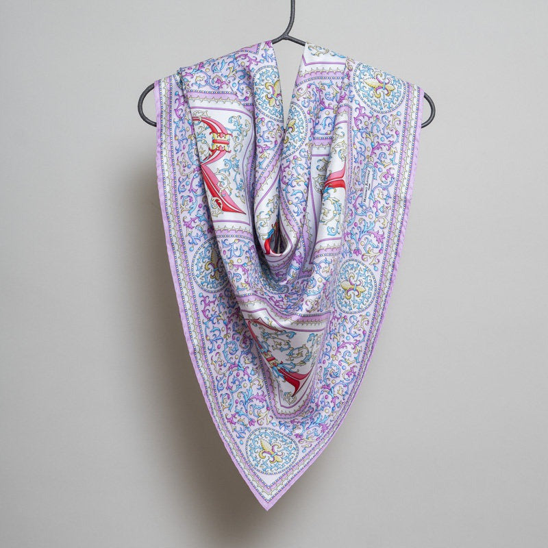 Silk Scarf – Florentine Paper – Pink, 100x100 cm