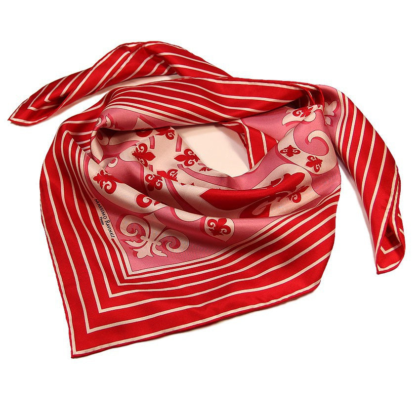 Silk Scarf – Lilium – Red, 100x100 cm