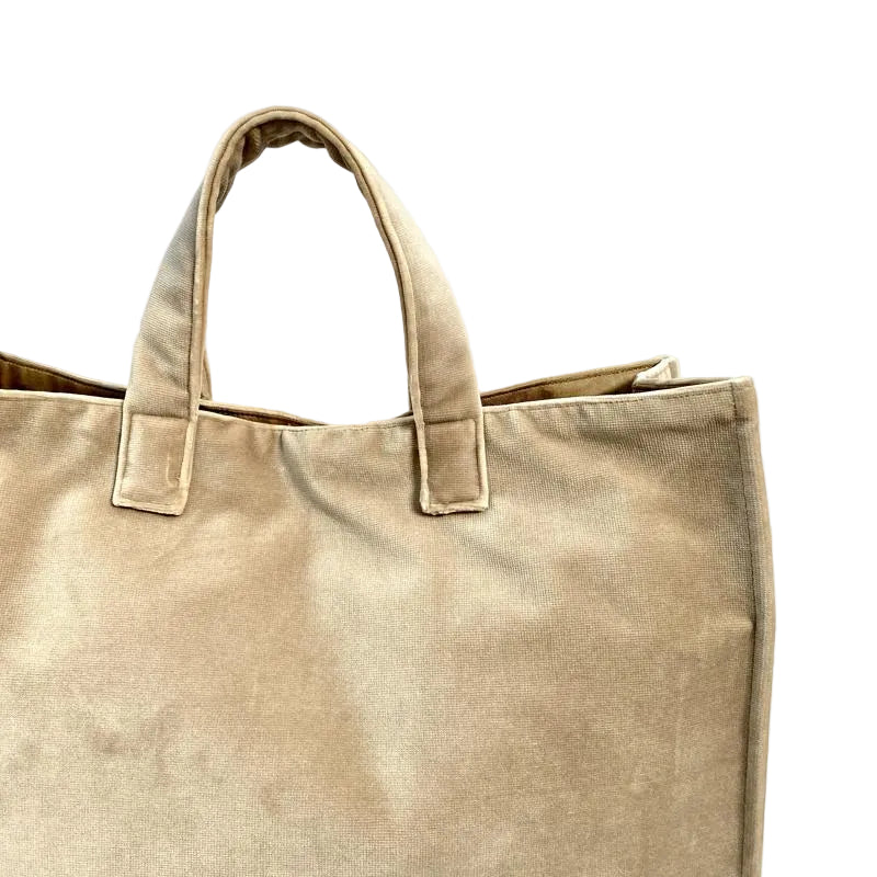 Shopper Velvet, modello Simo - Beige scuro