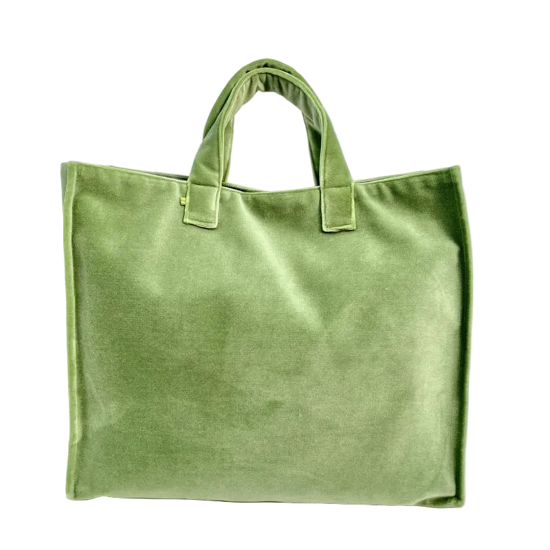 Shopper Velvet, modello Simo - Verde
