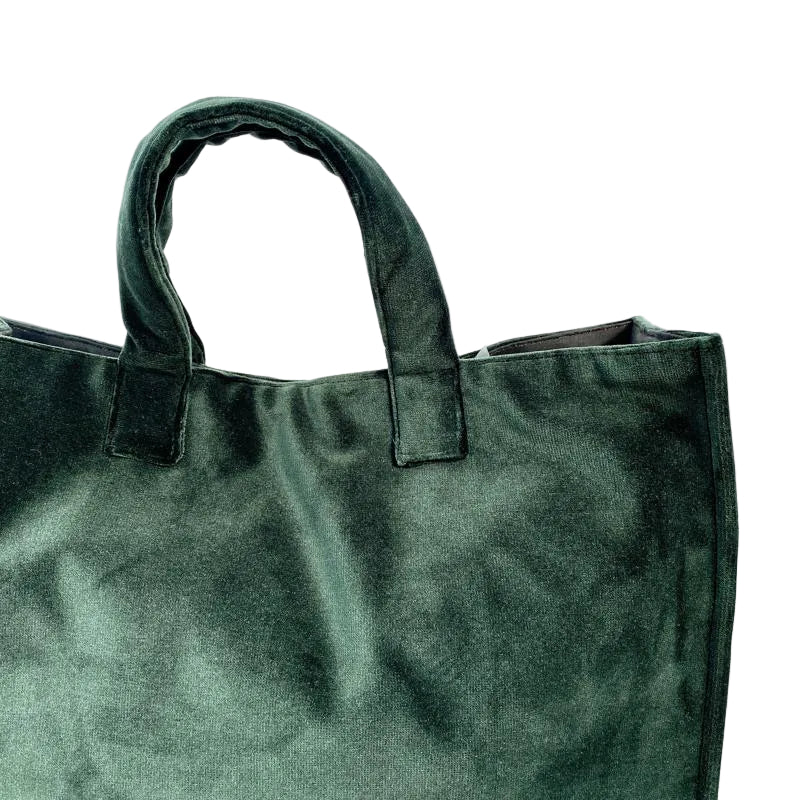 Shopper Velvet, modello Simo - Verde scuro