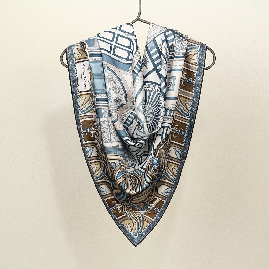 Silk Scarf – Santa Maria Novella – Taupe, 100x100 cm