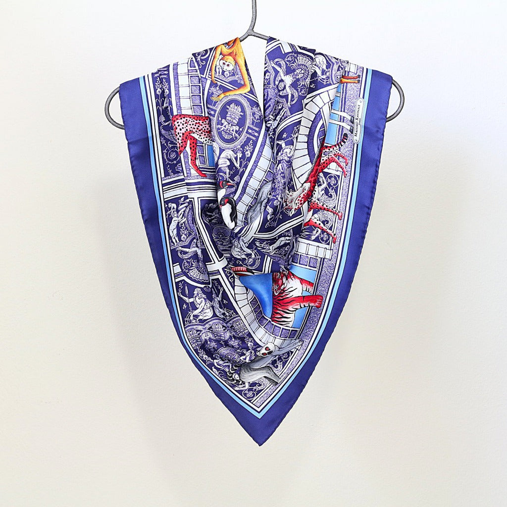 Silk Scarf – Palazzo Lovers – Blue, 100x100 cm