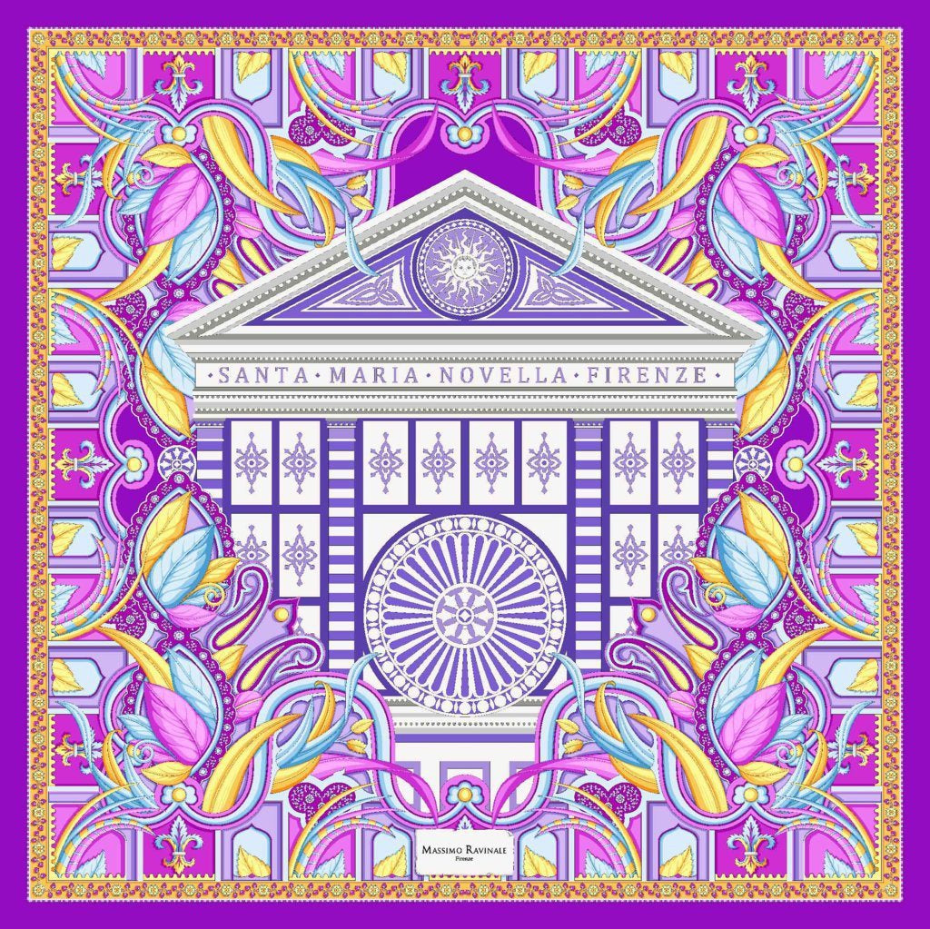 Bandana 100% Silk - Santa Maria Novella - Purple