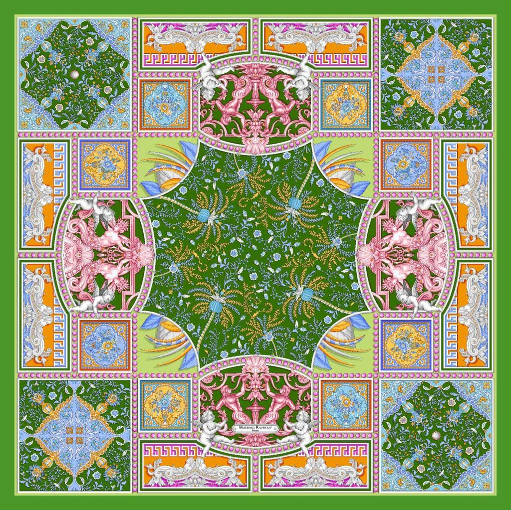 Bandana 100% Silk - Uffizi - Green