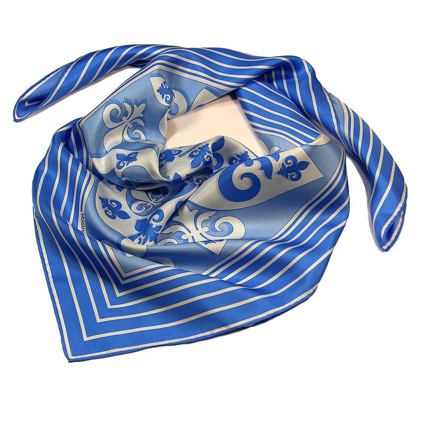 Silk Scarf – Lilium – Light Blue, 100x100 cm