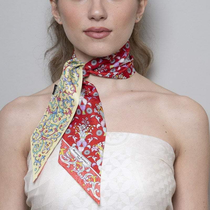 Lavalliere 100% Silk - Florentine Mosaic - Red