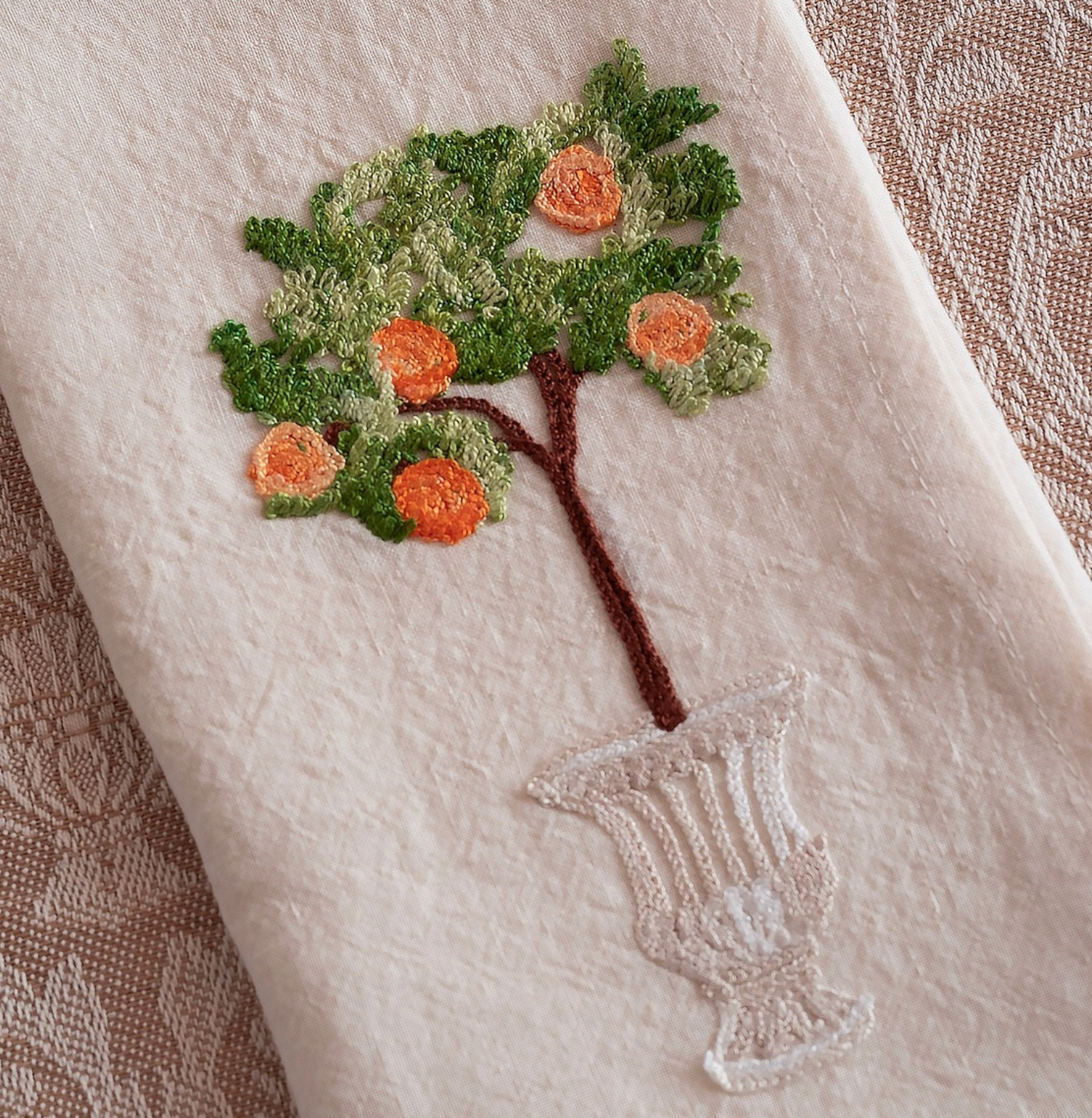 Tovagliolo – Giardino Italiano Ricamato n.5 – 50 x 50 cm