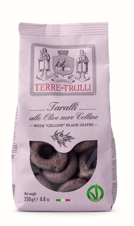 Taralli - Savoury Rings with "Celline" Black Olives - 250g