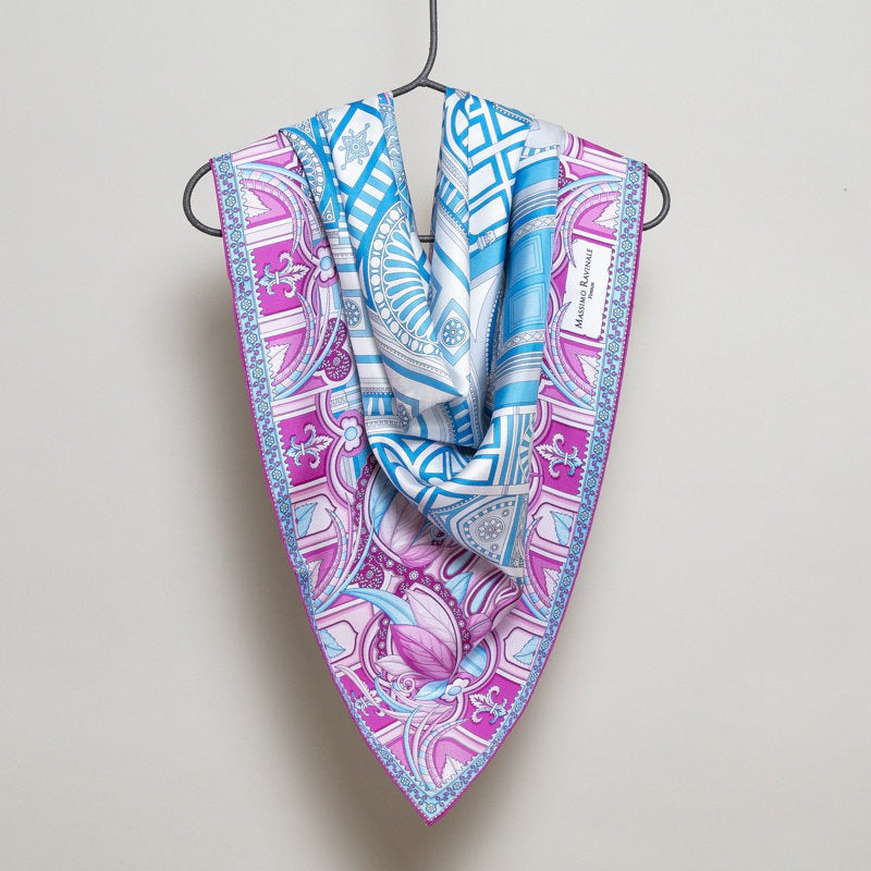 Silk Scarf – Santa Maria Novella – Light Blue, 100x100 cm