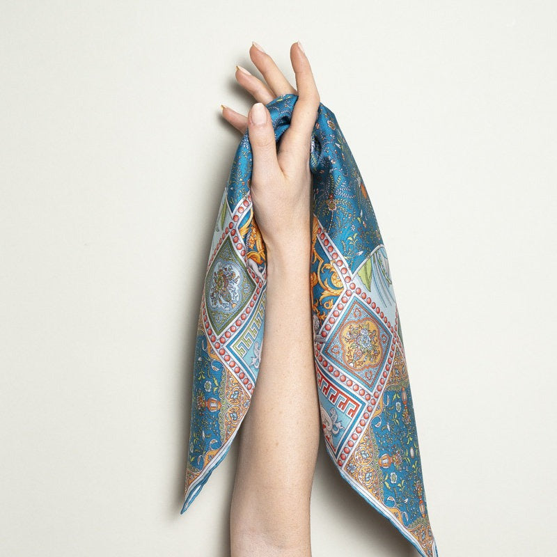 Bandana 100% Silk - Uffizi - Blue