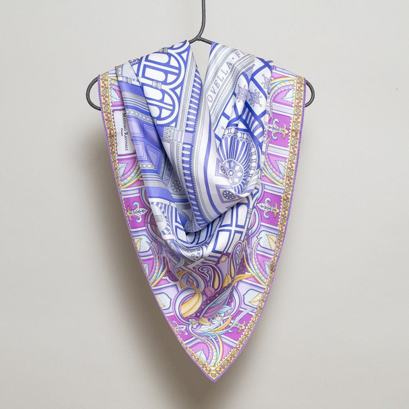 Silk Scarf – Santa Maria Novella – Purple, 100x100 cm