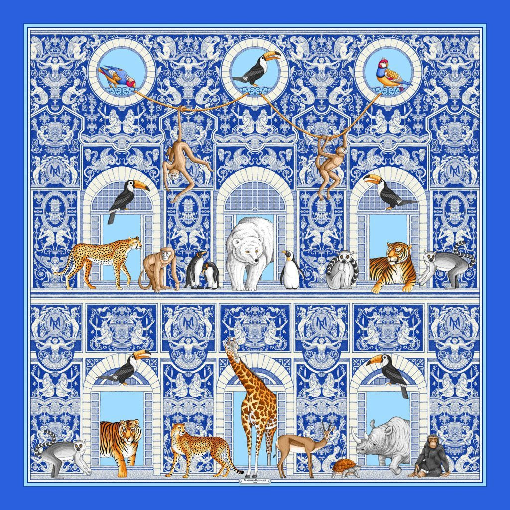 Silk Scarf – Palazzo Lovers – Royal Blue, 100x100 cm