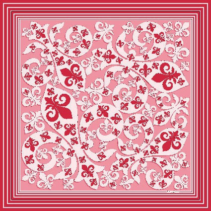 Silk Scarf – Lilium – Red, 100x100 cm