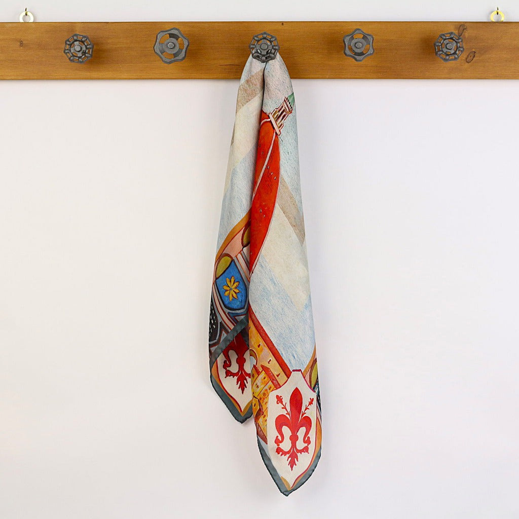 Silk Scarf – Double Dome – Petrol, 90x90 cm