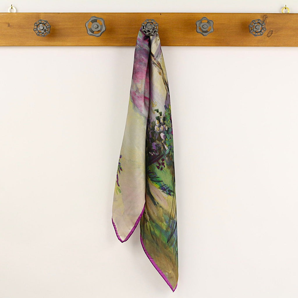 Silk Scarf – Bellagio One – Fuchsia, 90x90 cm