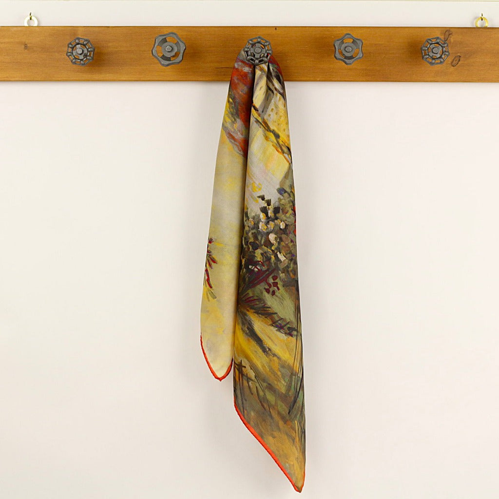 Silk Scarf – Bellagio One – Orange, 90x90 cm