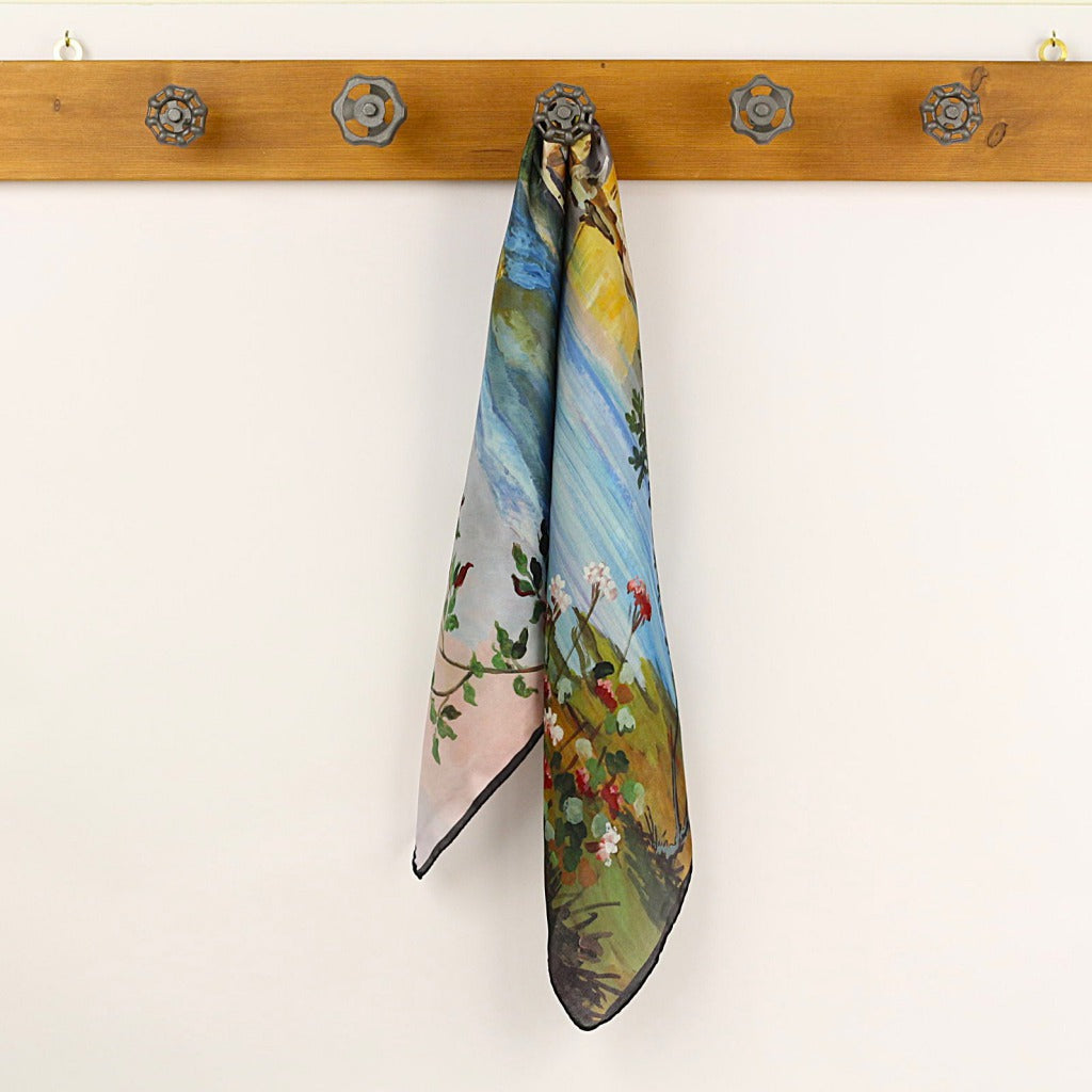 Silk Scarf – Bellagio Two – Black, 90x90 cm