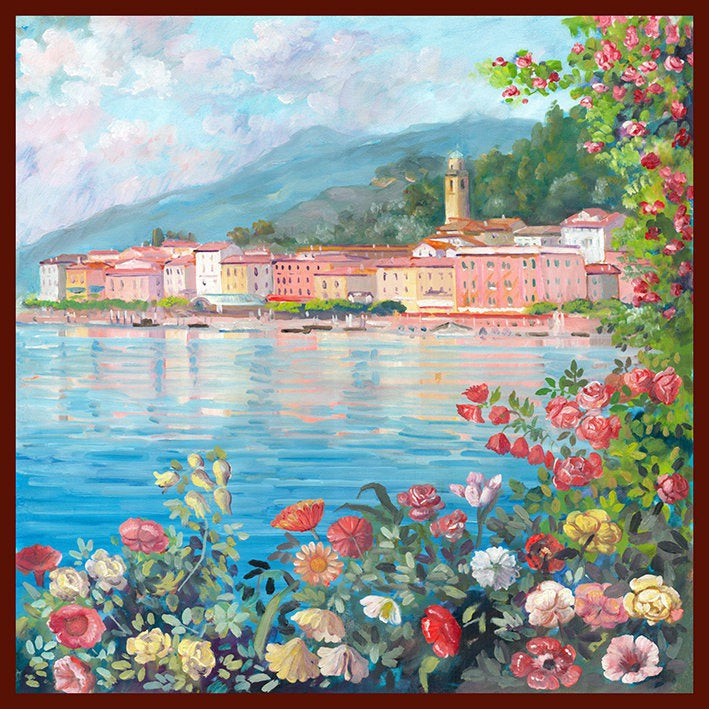 Silk Scarf – Bellagio Three, 90x90 cm