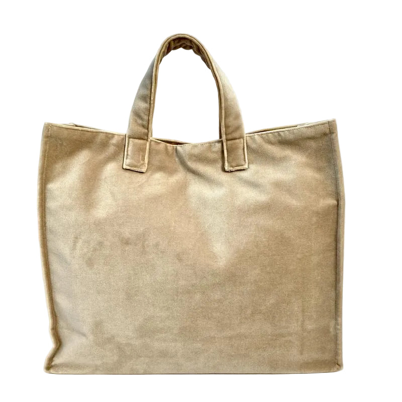Shopper Velvet, modello Simo - Beige scuro