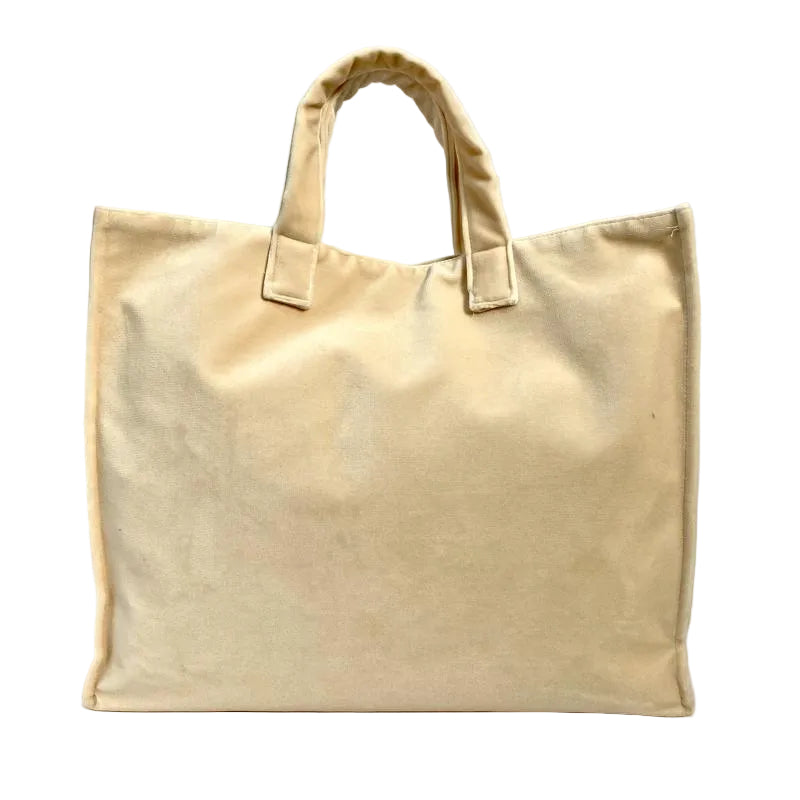 Shopper Velvet, modello Simo - Beige chiaro