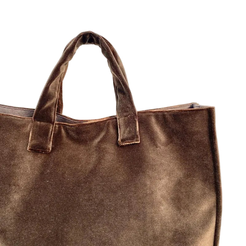 Shopper Velvet, modello Simo - Marrone