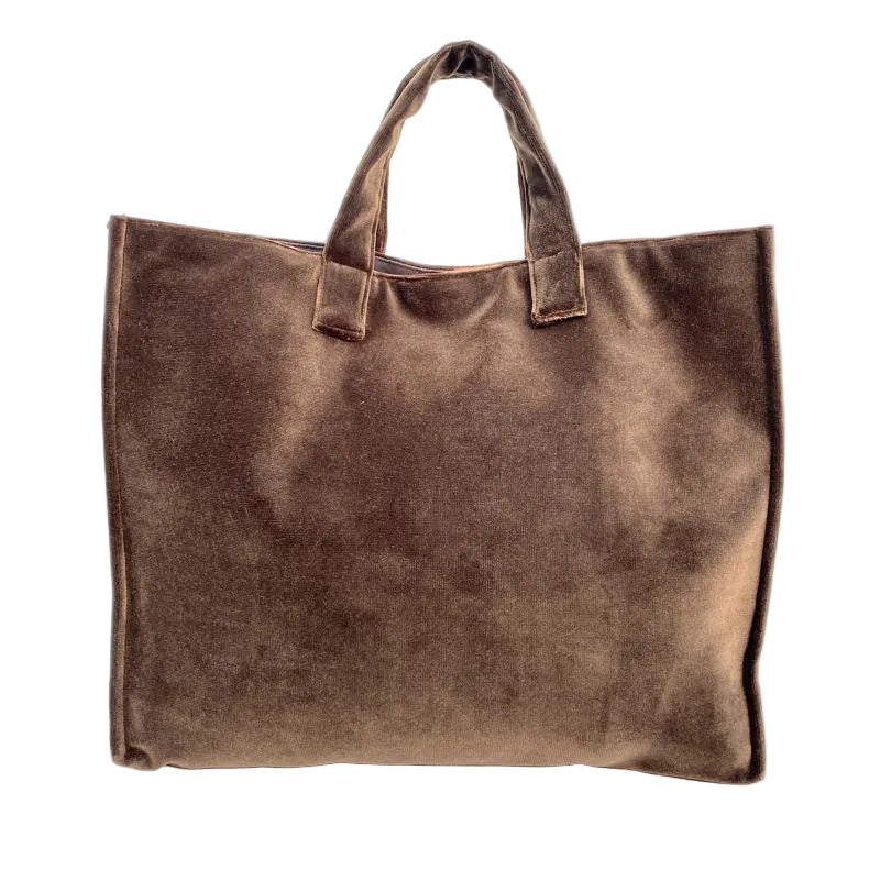 Shopper Velvet, modello Simo - Marrone