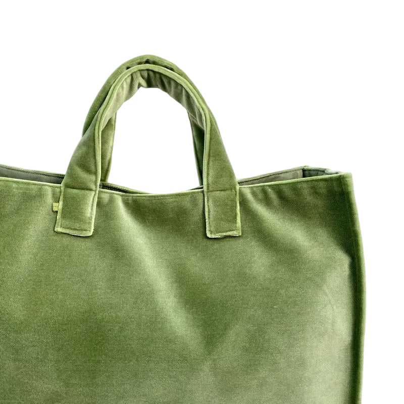 Shopper Velvet, modello Simo - Verde