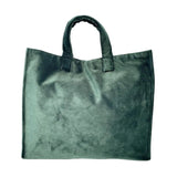 Shopper Velvet, modello Simo - Verde scuro