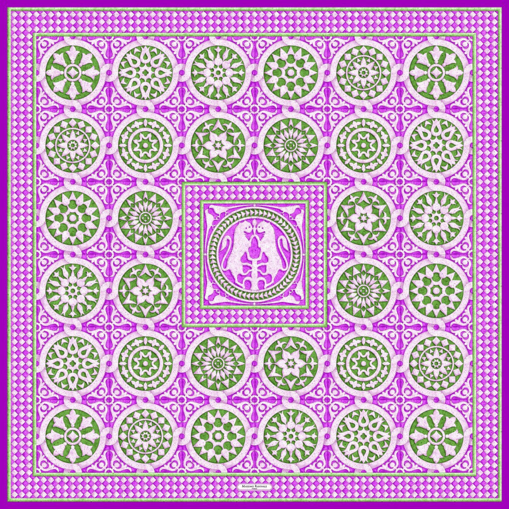 Silk Scarf – San Miniato – Fuchsia, 100x100 cm