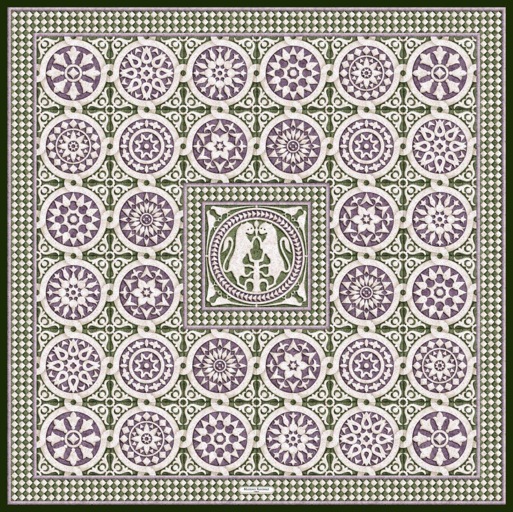 Silk Scarf – San Miniato – Army Green, 100x100 cm