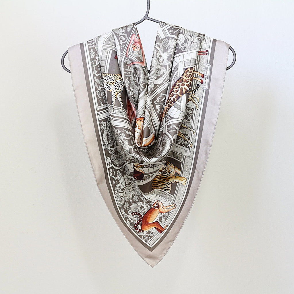 Silk Scarf – Palazzo Lovers – Taupe, 100x100 cm