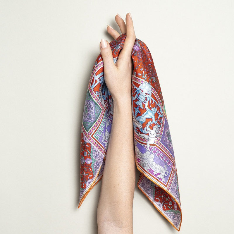 Bandana 100% Silk - Uffizi - Orange
