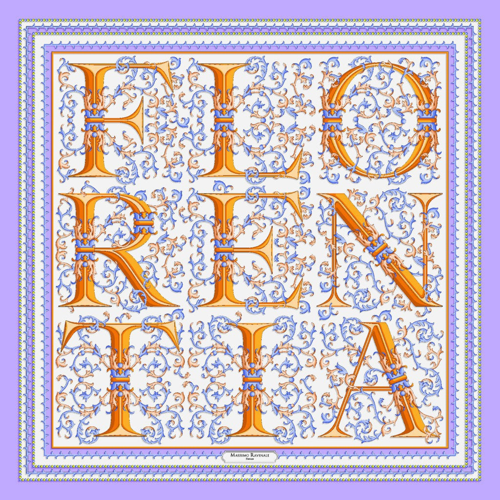 Bandana 100% Silk - Florentine Paper - Lilac