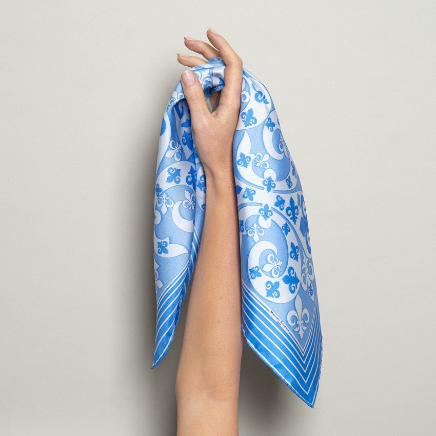 Bandana 100% Silk - Lilium - Light Blue