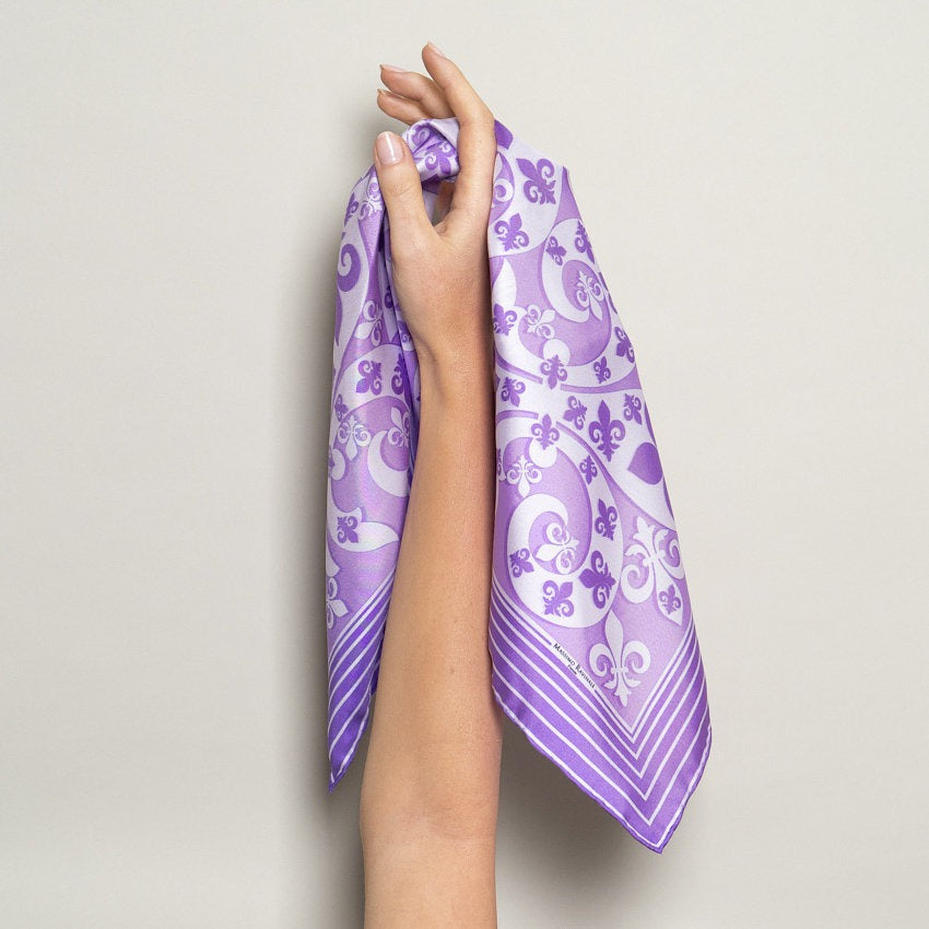 Bandana 100% Silk - Lilium - Lilac
