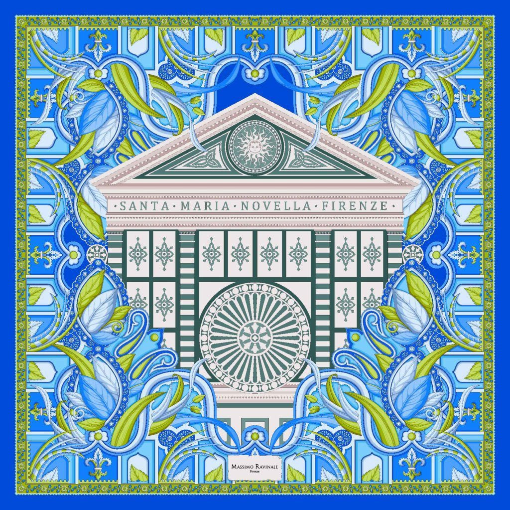 Bandana 100% Silk - Santa Maria Novella - Blue