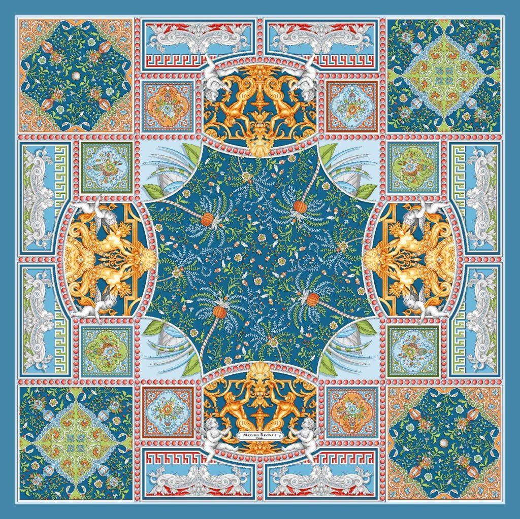 Bandana 100% Silk - Uffizi - Blue
