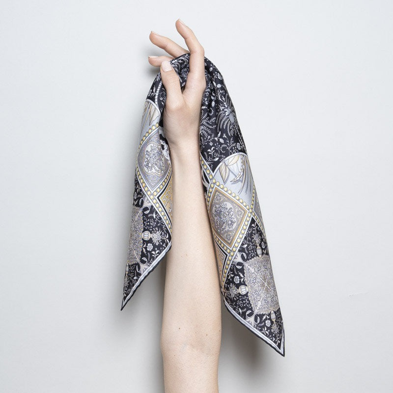 Bandana 100% Silk - Uffizi - Black