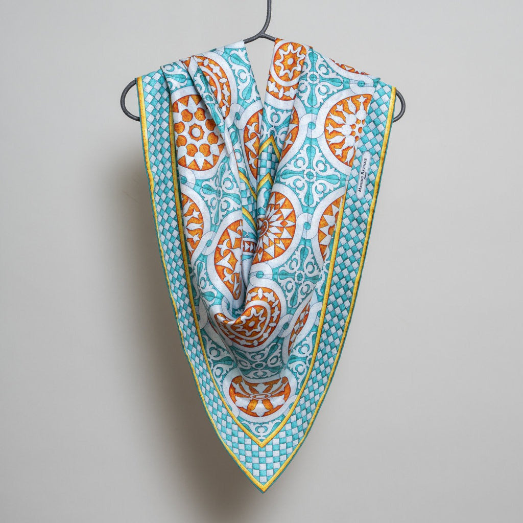 Silk Scarf – San Miniato – Emerald, 100x100 cm