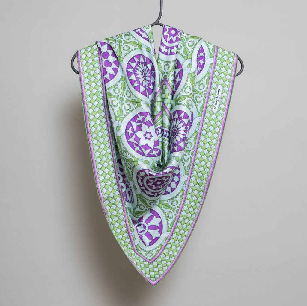 Silk Scarf – San Miniato – Green, 100x100 cm