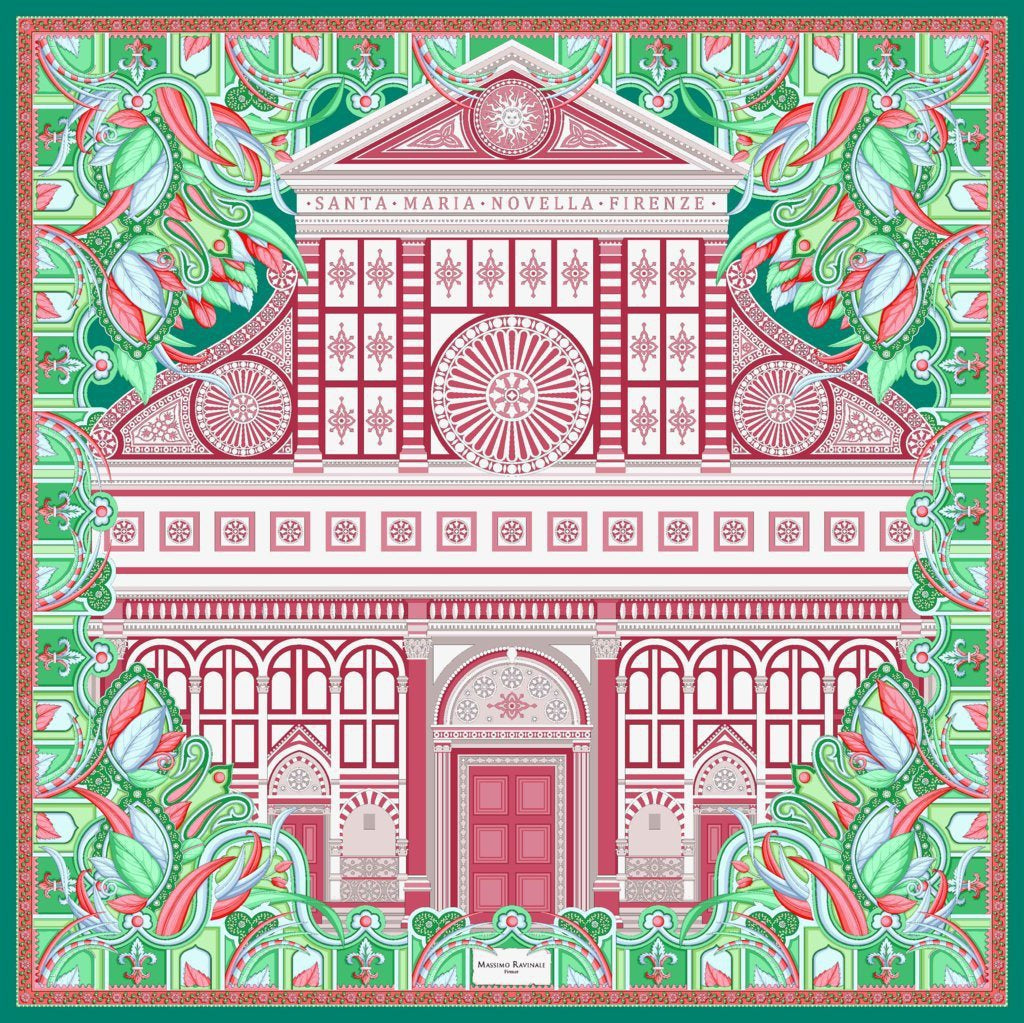 Silk Scarf – Santa Maria Novella – Green, 100x100 cm
