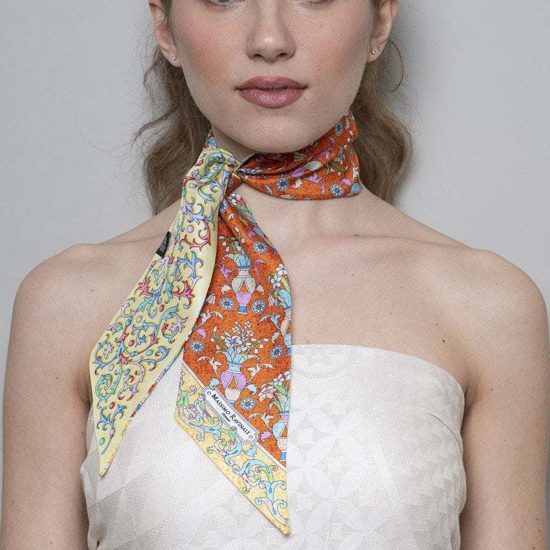 Lavalliere 100% Silk - Florentine Mosaic - Arancio