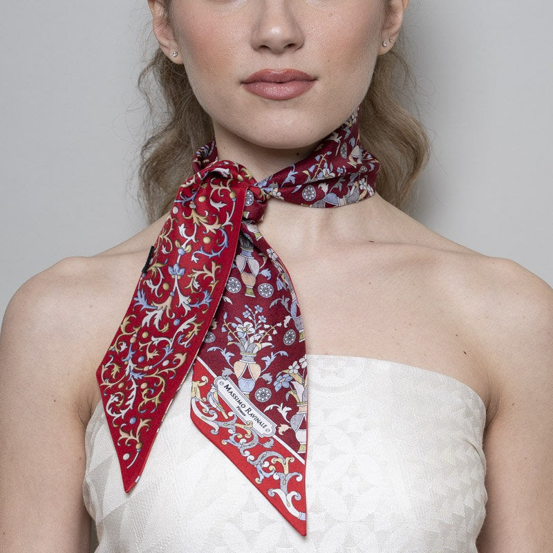 Lavalliere 100% Silk - Florentine Mosaic - Bordeaux
