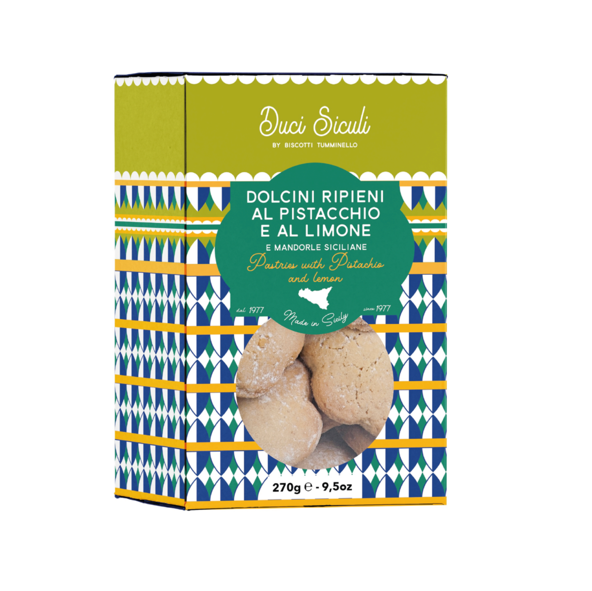 Sicilian Pastry, Ripieni al Pistacchio e Limone, 270g