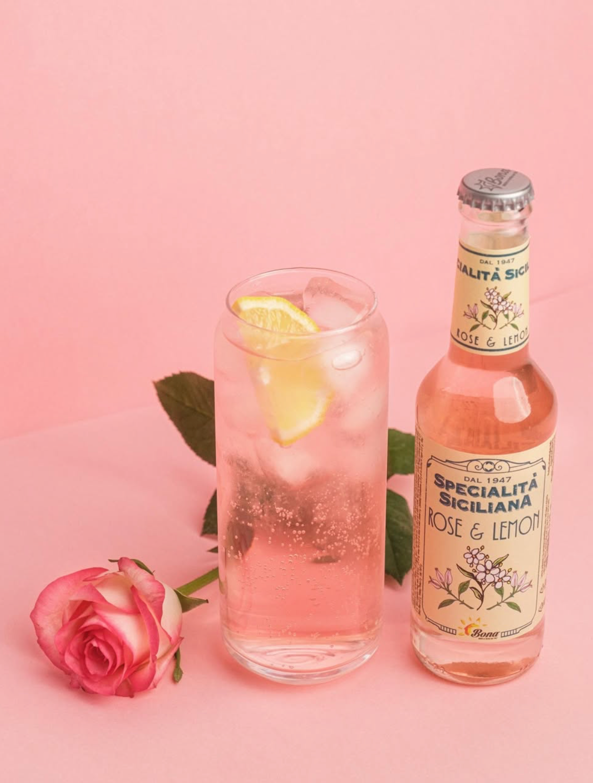 Premium Sicilian Soft Drink – Rose and Lemon, 275 ml